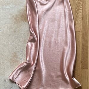 Vince Pink Satin Skirt